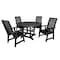 Highwood Usa Weatherly 5pc Round Outdoor Patio Furniture Dining Set AD-DNW48-BKE - alternate 1
